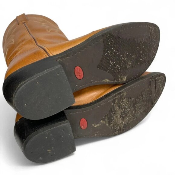 Durango Carmel Brown Leather Biker Western Cowboy Biker Boots Men's 9.5 D - Picture 11 of 14